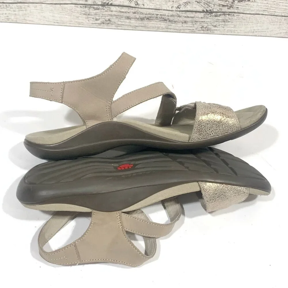 Abeo Bliss Post Metallic Leather Walking Comfort Sandals Size 9 Women’s - Picture 11 of 15